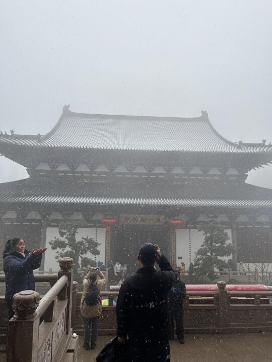 径山寺下雪实况，及如何停车上山的攻略