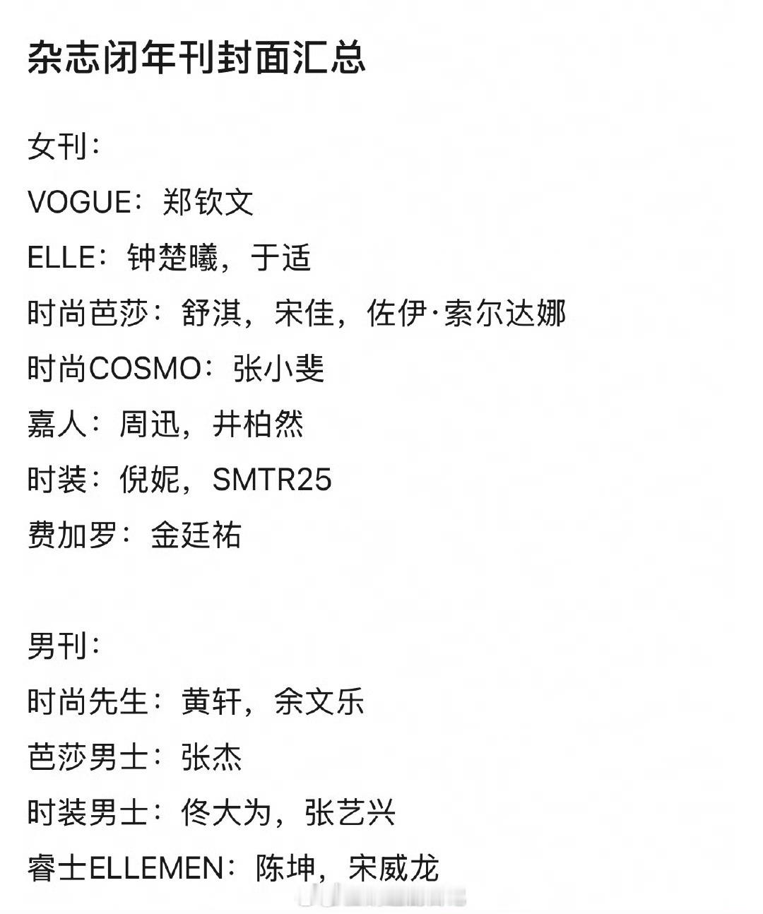 今年主流杂志闭年刊汇总来啦 