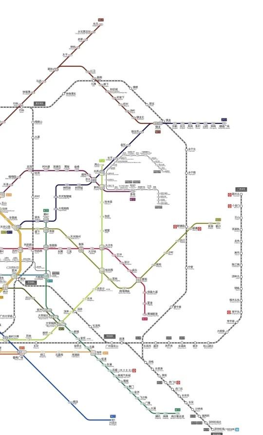 广州地铁线路图添加穗深城际
1.20或接管？
图源于绿色出行微服务小程序（虽然但