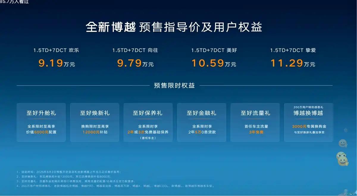 预售9.19万起，标配Flyme Auto座舱，新款吉利博越开启预售。 ​​​