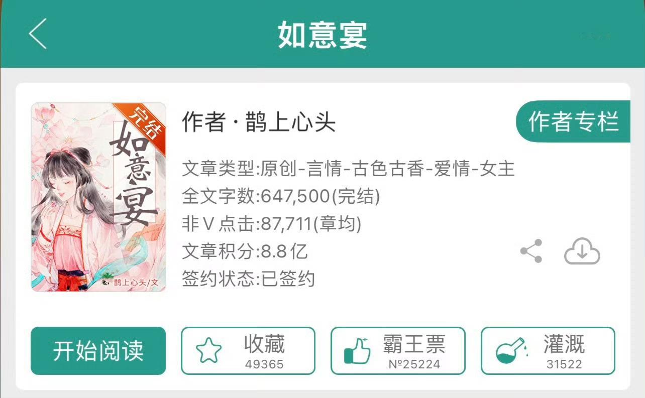 小说推荐：《如意宴》 作者:鹊上心头简评：娇俏可爱小团子，女主重生，美食日常，发