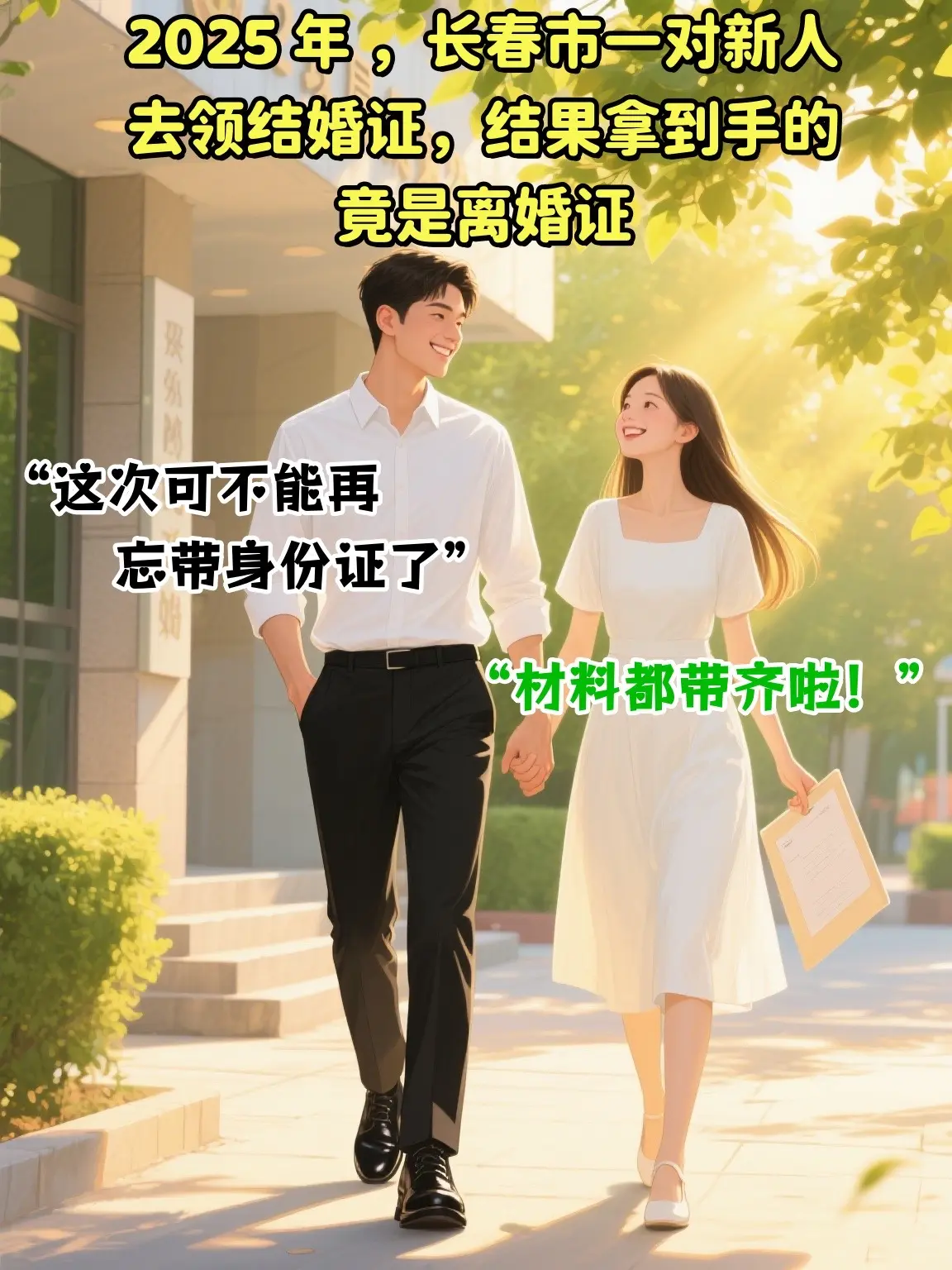 新人领证竟拿到离婚证。