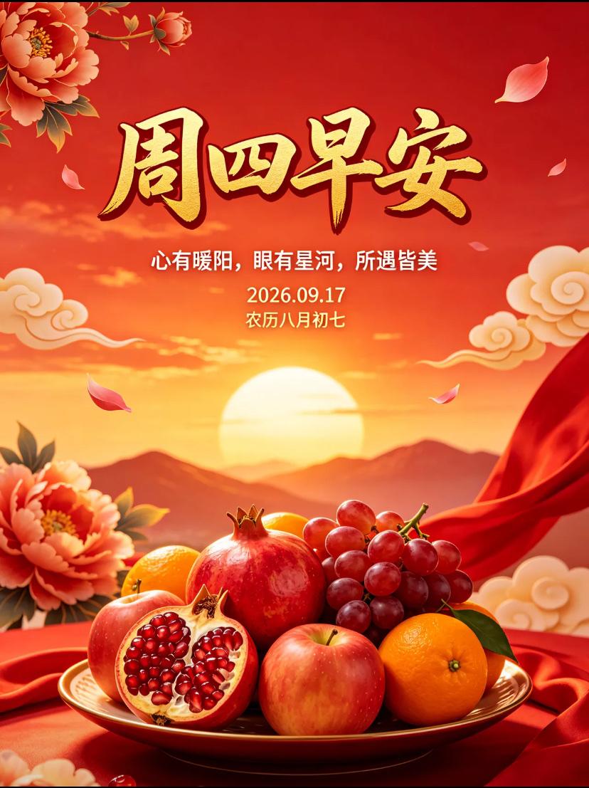 [福]2026./9月17日，周四早安，晨光和煦，福运相伴[福]

🍁秋染人间