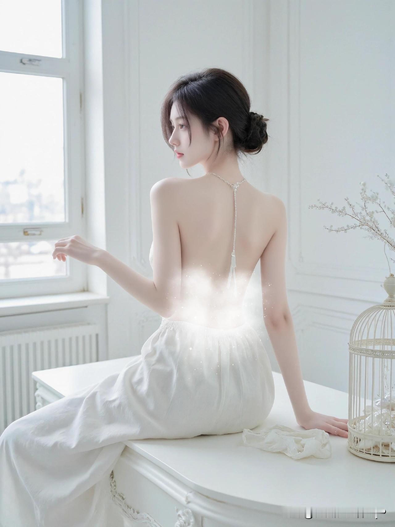 清冷感十足的背影 一种很适合拔罐的背