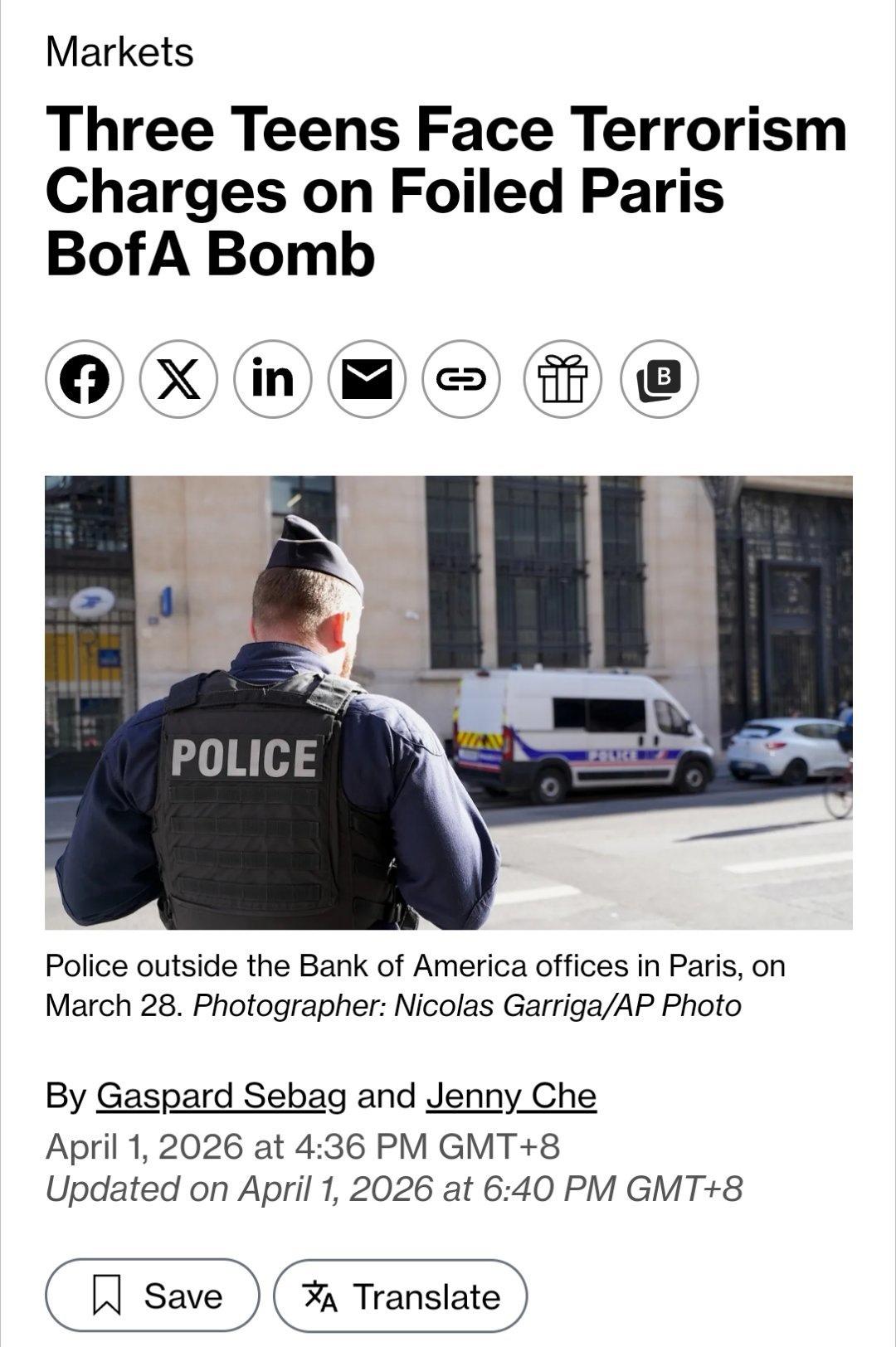 据彭博社报道，法国检方正寻求以KB主义罪名起诉一名成年人和三名16至17岁的青少