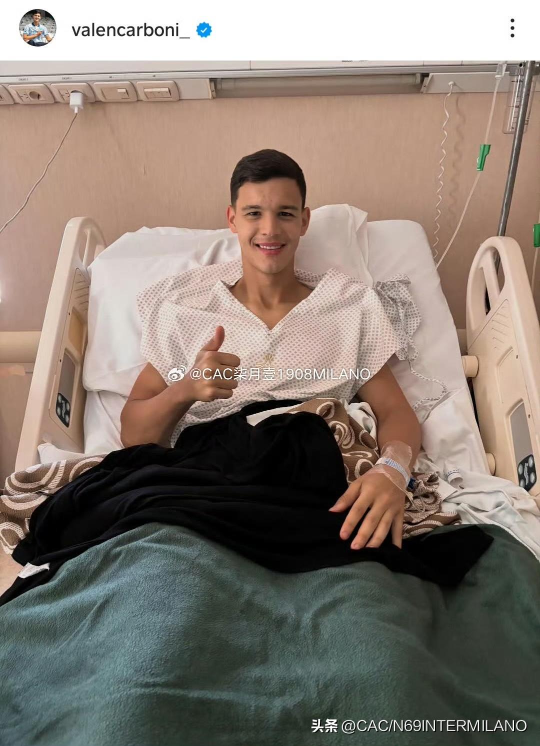 卡尔波尼成功做完手术！

“非常感谢我所有的家人一直给予我的信任，谢谢你们，特别