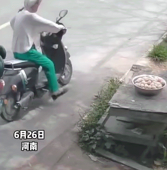 河南，一户人家晾晒在自己家门外的整盆大蒜不见了，主人家随后调出监控才发现，竟是一
