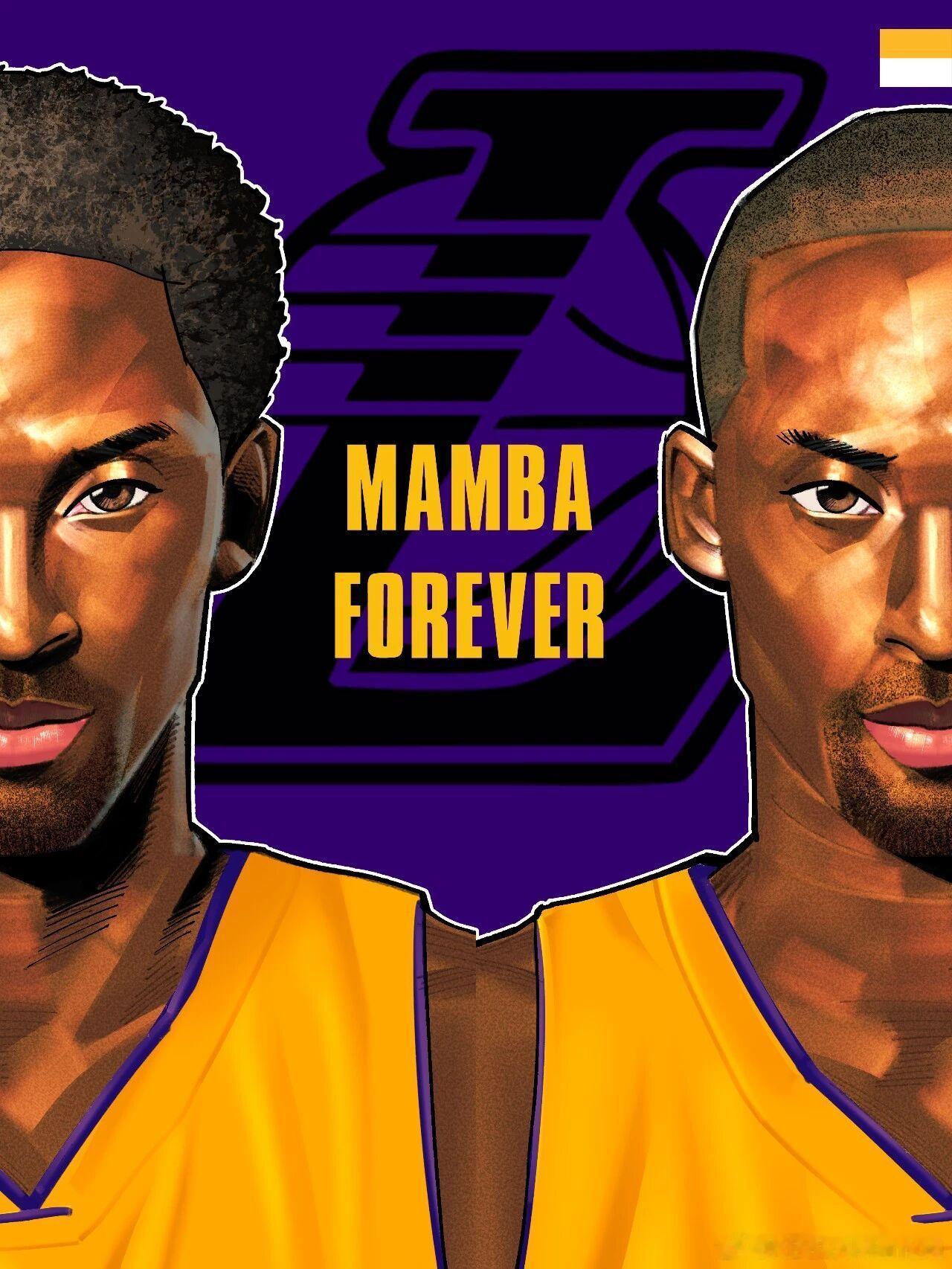 科比诞辰手绘：Mamba Forever💜💛科比生日快乐！科比KobeBry