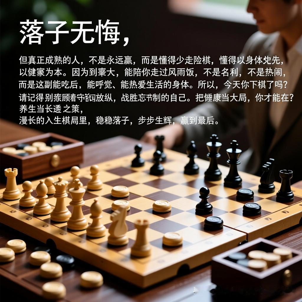 今天你下棋了吗？
今天我下棋了。
不是在棋盘上厮杀，而是在岁月里落子。
棋盘如天