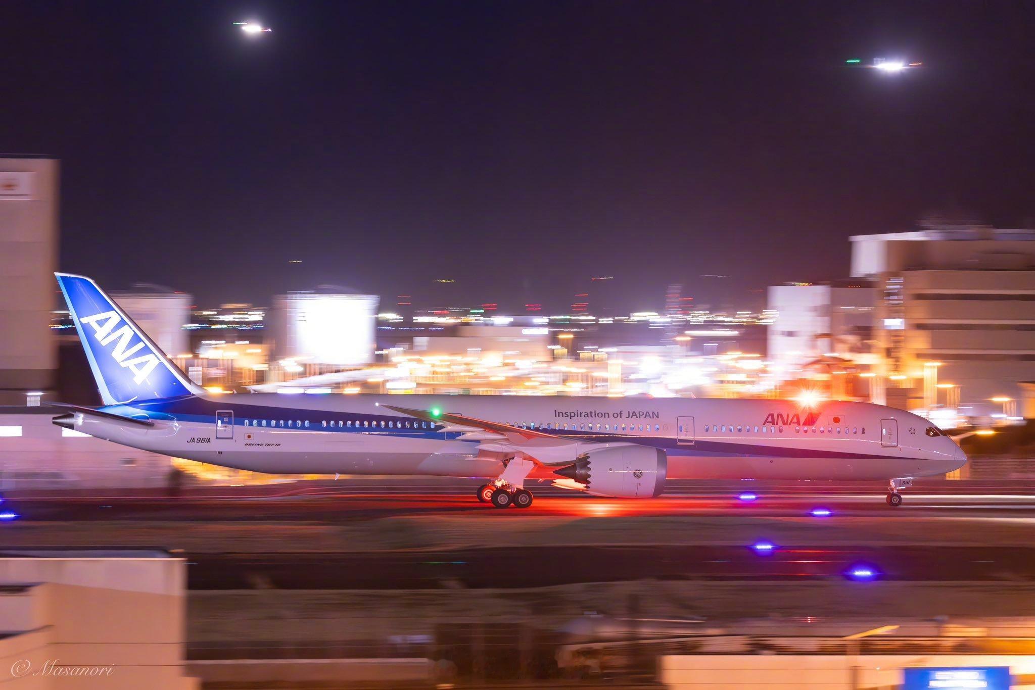 【787飞过太平洋还要跳岛？[二哈]】全日空首架国内线版787-10（JA981