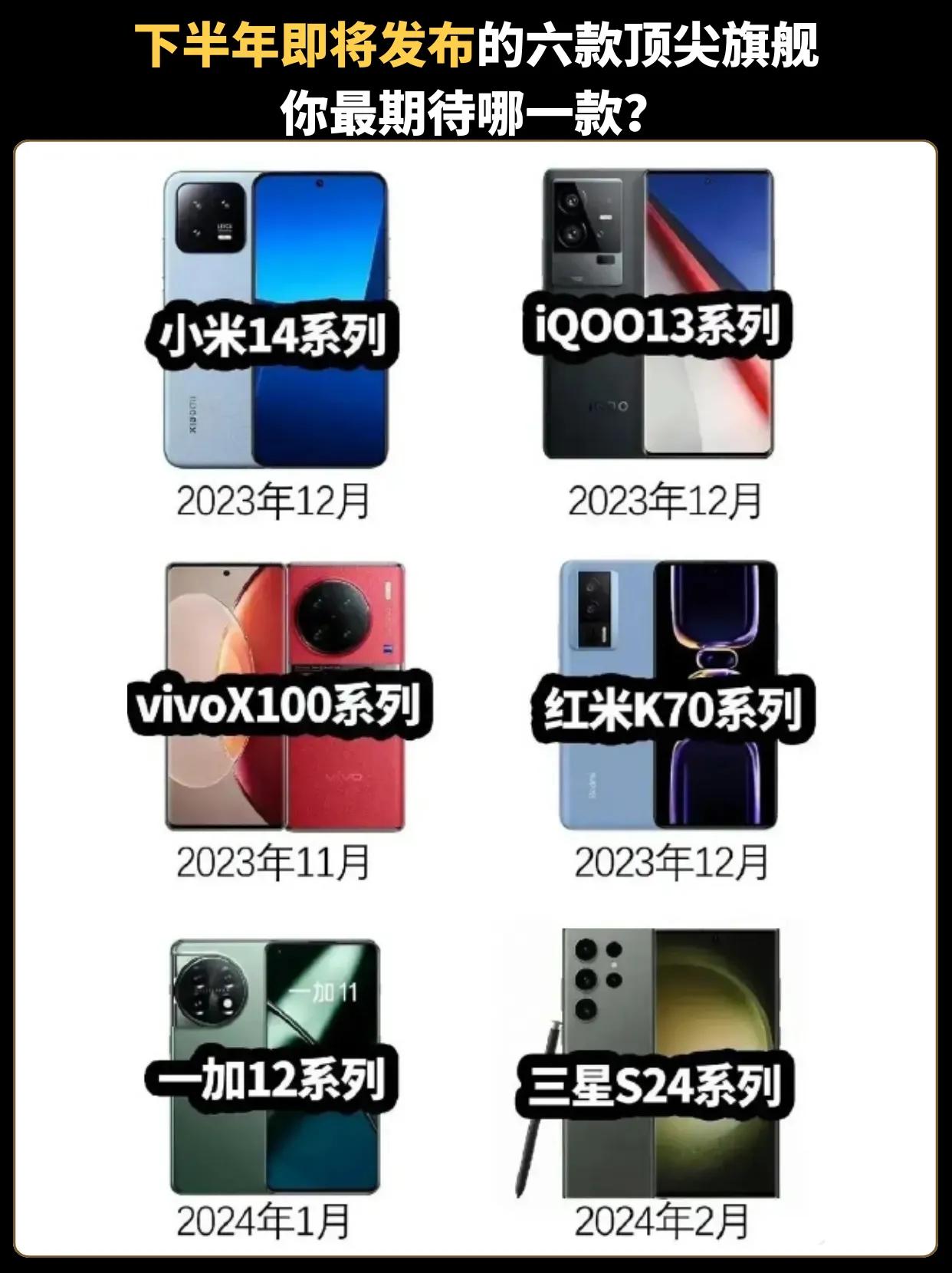 下半年即将发布的六款顶尖旗舰，你最期待哪一款 数码 #新机曝光