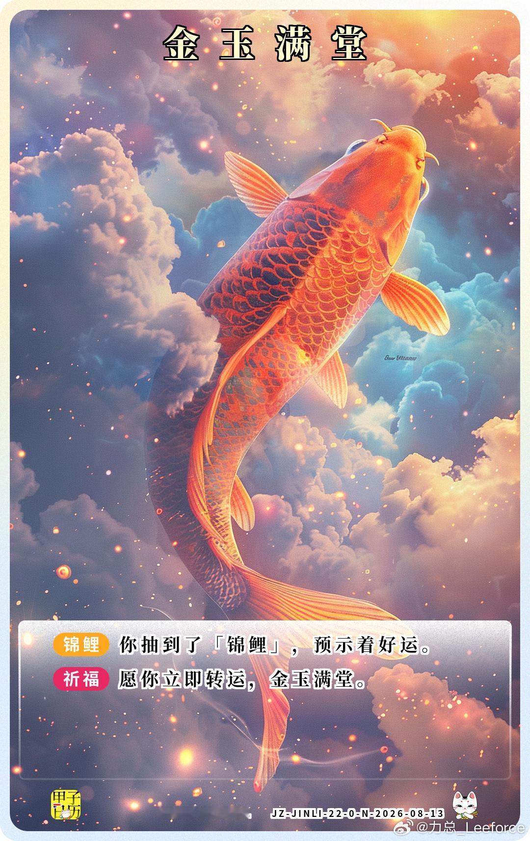 锦鲤 愿你立即转运，金玉满堂。 