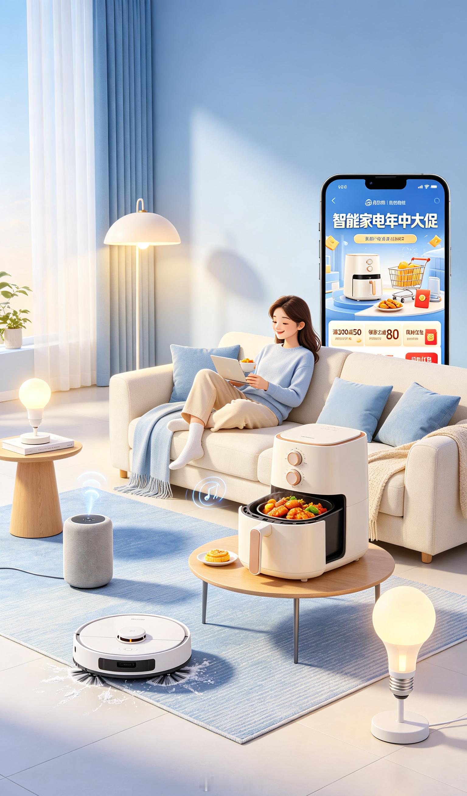 618真的能让懒人变得更快乐忙碌的日常里，总想把生活过得轻松惬意，智能家电就成了