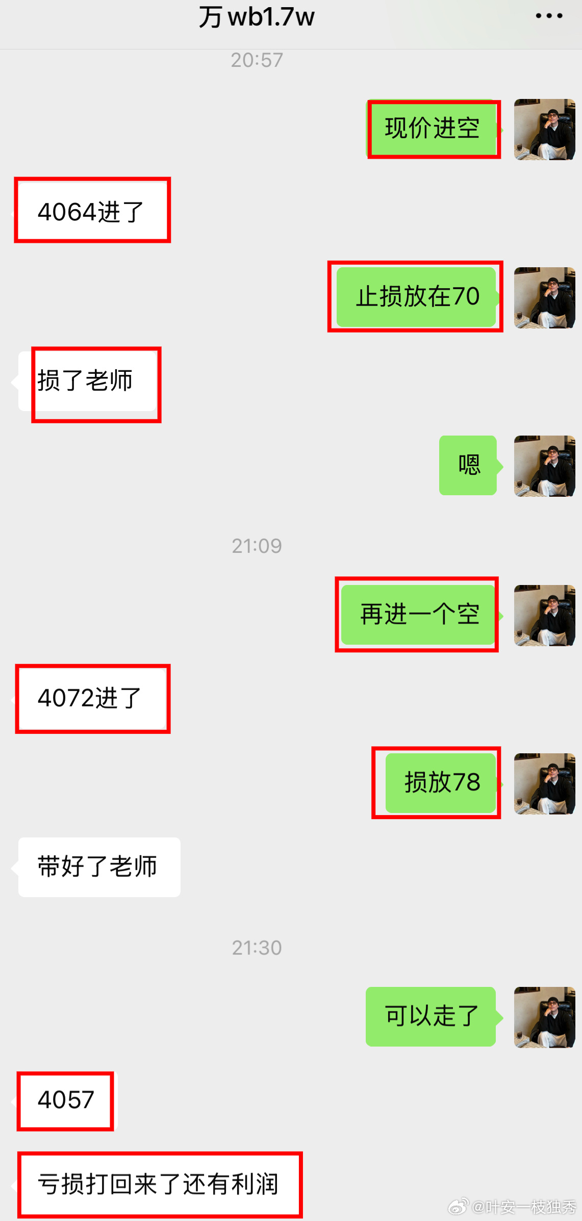 万先生（24）进场空单4072-4057，收获15点空间，落袋3000美。万先生