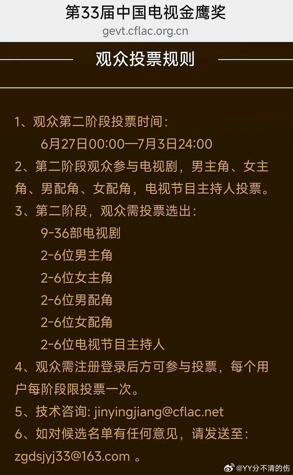 金鹰奖金鹰奖开启第二阶段投票金鹰奖第二轮又开始了大家都加油哦 