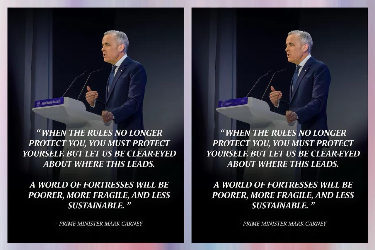 划定时代！以后历史课本上，必有加拿大总理一席之地。
​加拿大总理在冰雪中达沃斯演