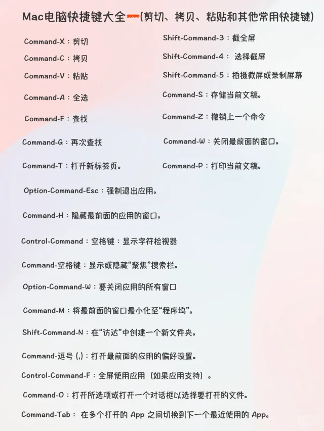 Mac电脑💻 快捷键汇总｜不允许你还不知道！