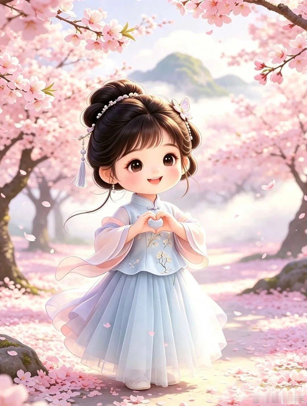 国风元素汉服萌妹子头像 
