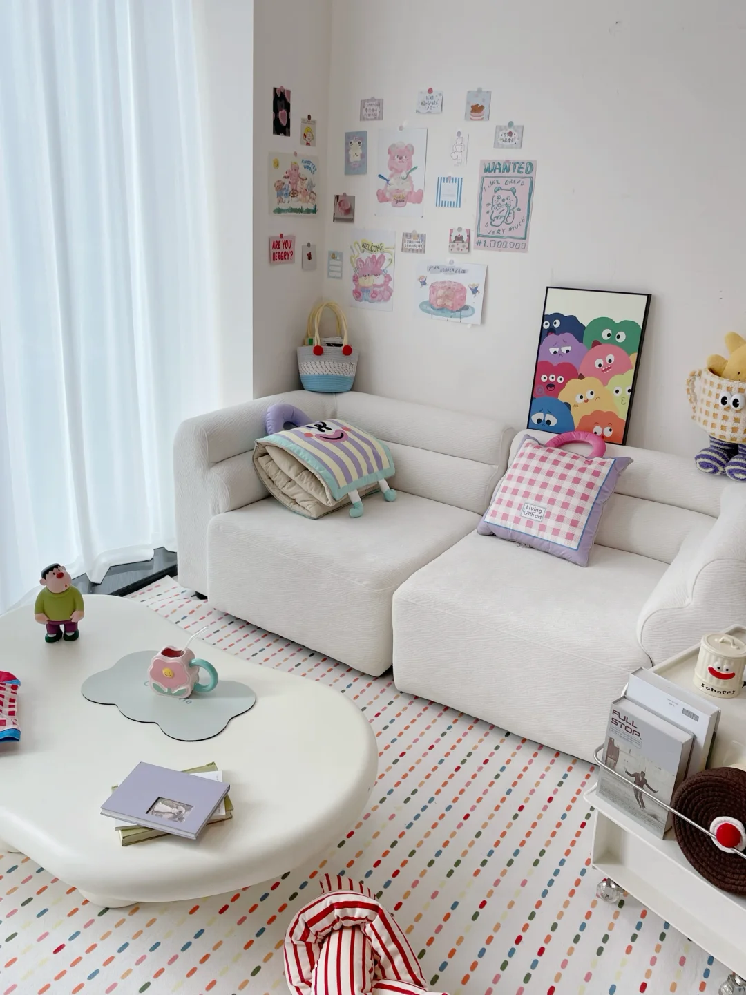 🫧租房改造：百元搞定又奶又韩的小客厅！！