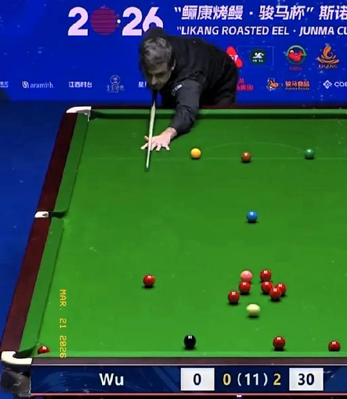 81-30，吴宜泽扳回一局，比分追到1-2暂时落后。
火箭第2局单杆50+，一杆