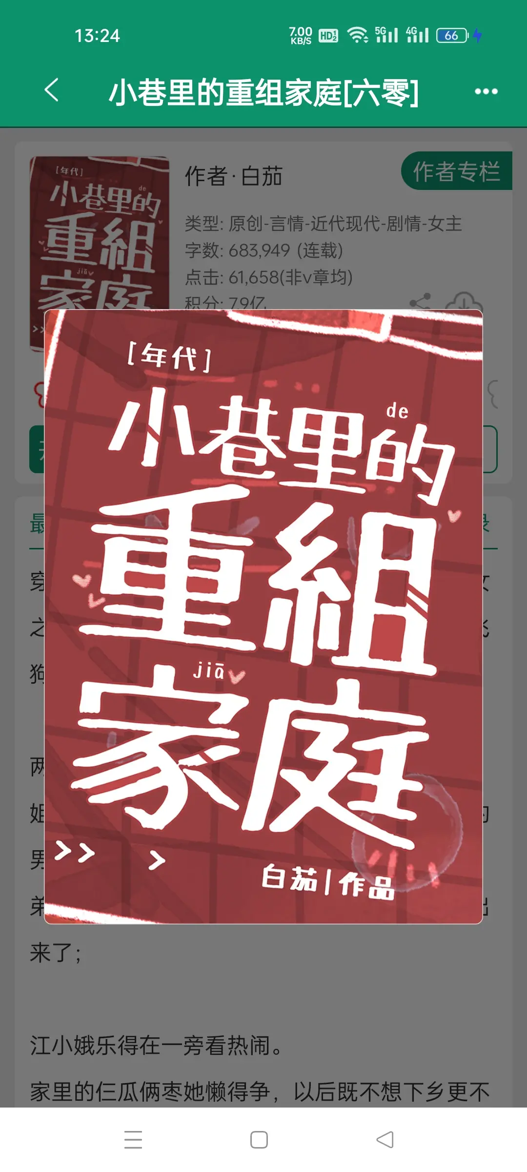 小巷里的重组家庭［六零］，作者白茄。六零穿越