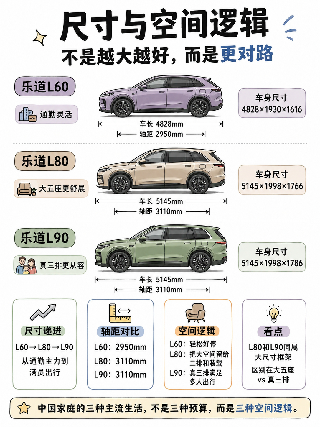 我做了这几张图，是不是选车更方便呢。很多人买家用SUV，表面上是在纠结价格、尺寸