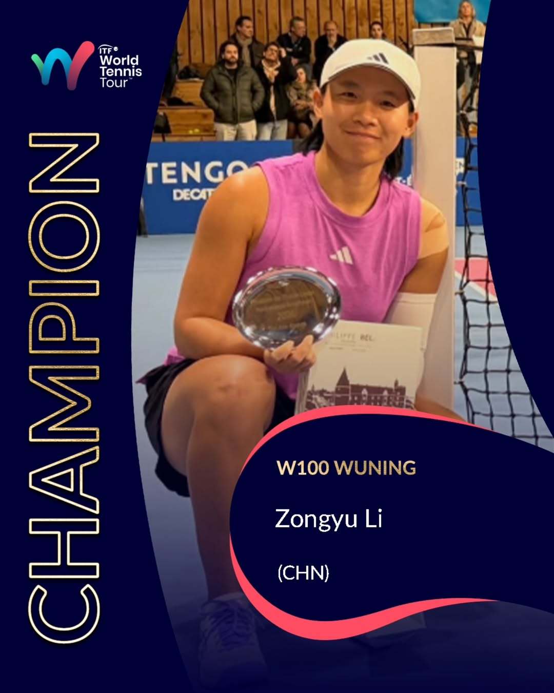 李宗钰W100武宁站夺冠🏆这位23岁的中国球员在决赛中以6-4 6-2击败同胞