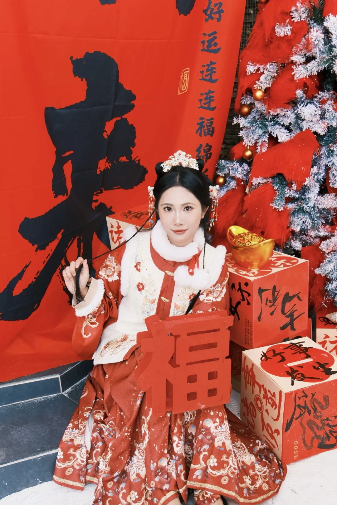 我先来拍预制新年照片了太美啦