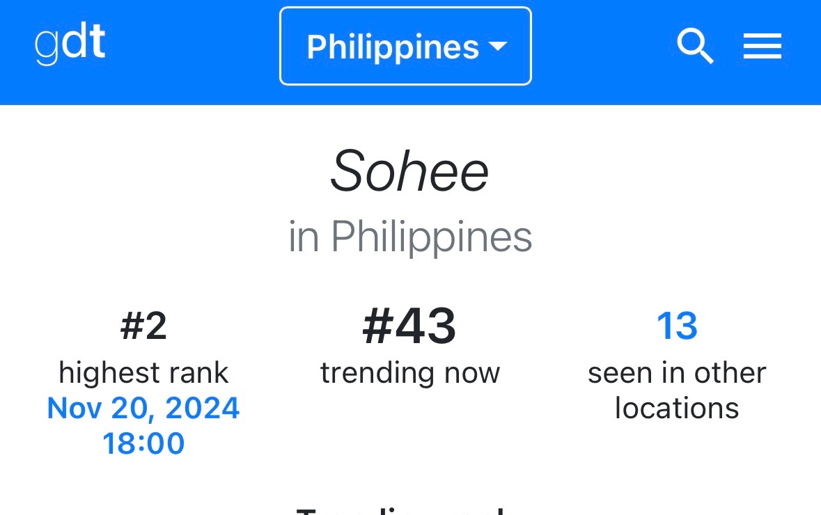 260615 sohee相关趋势🇵🇭菲律宾4️⃣3️⃣ 