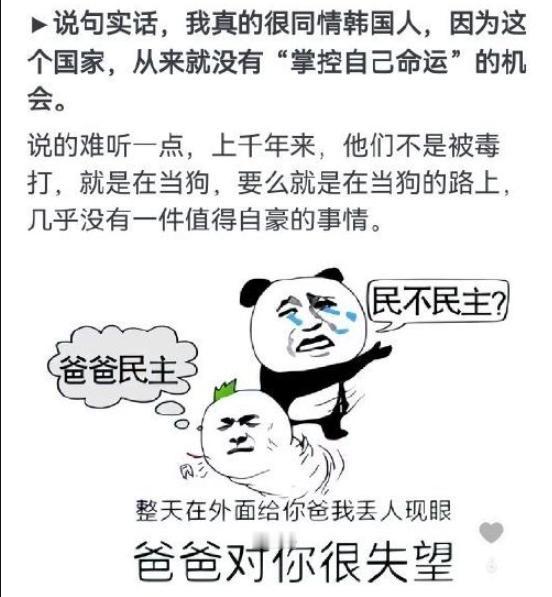 韩国，不是被毒打，就是在当狗，或者在当狗的路上.....

仔细一想，真的是这样