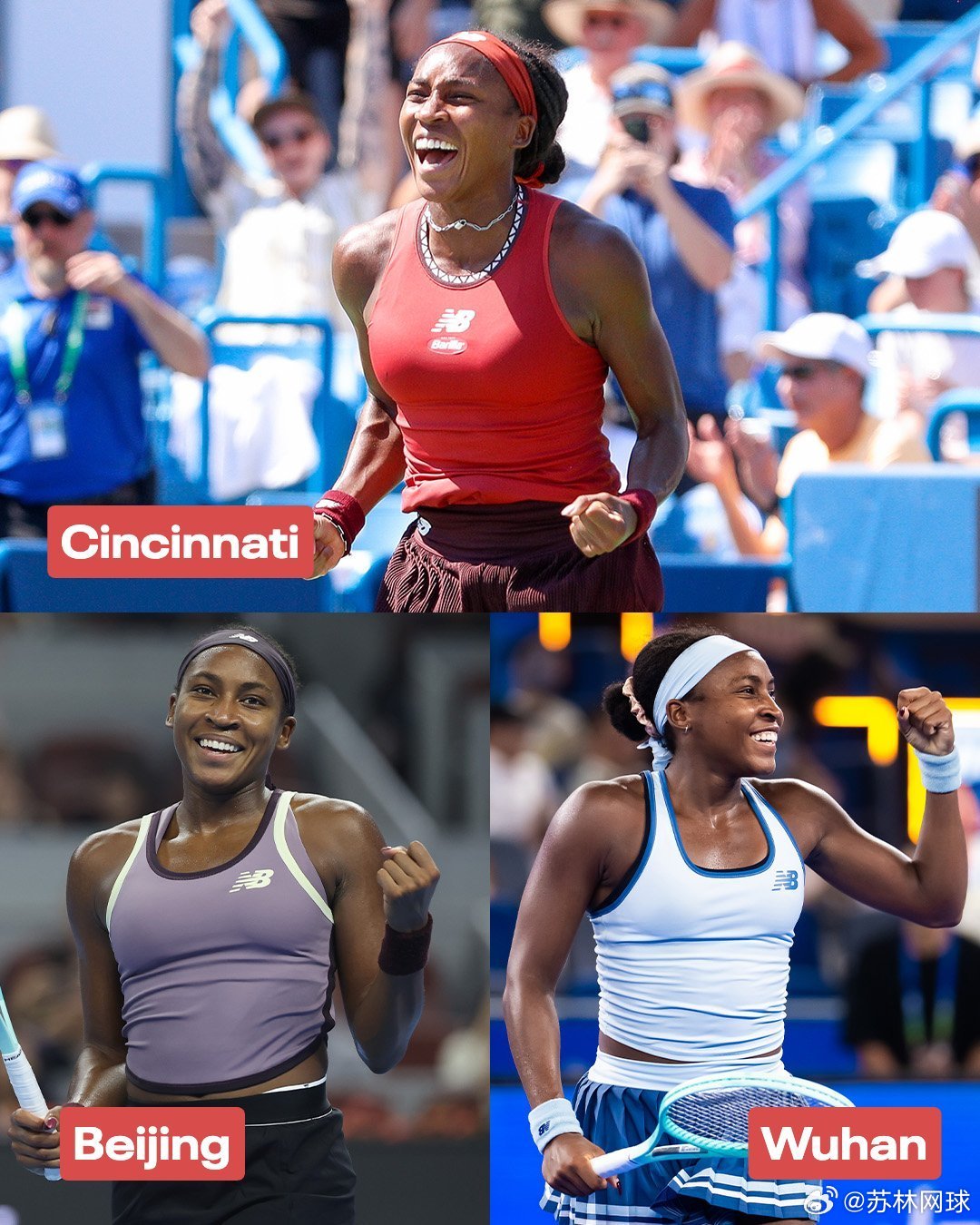 高芙6-4/3-6/6-2科斯蒂亚首次晋级迈阿密八强。同时高芙也解锁了所有100