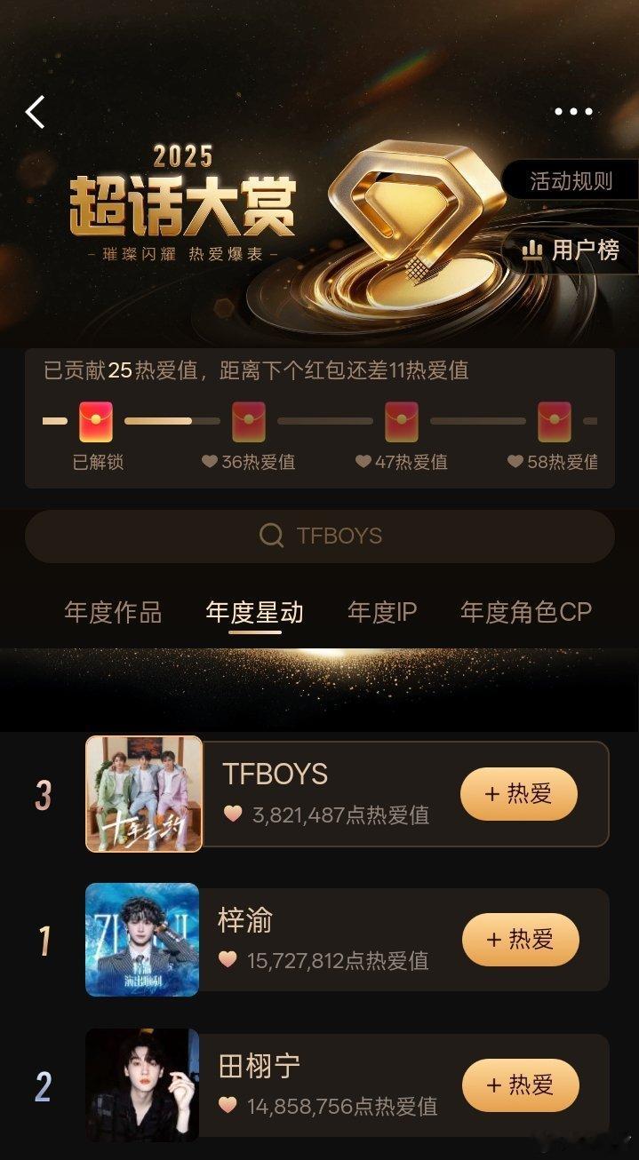 前三都是特别关注，我骄傲！！！—今年竟然带我们帝国玩！！昨天还刷到峥嵘回来了……