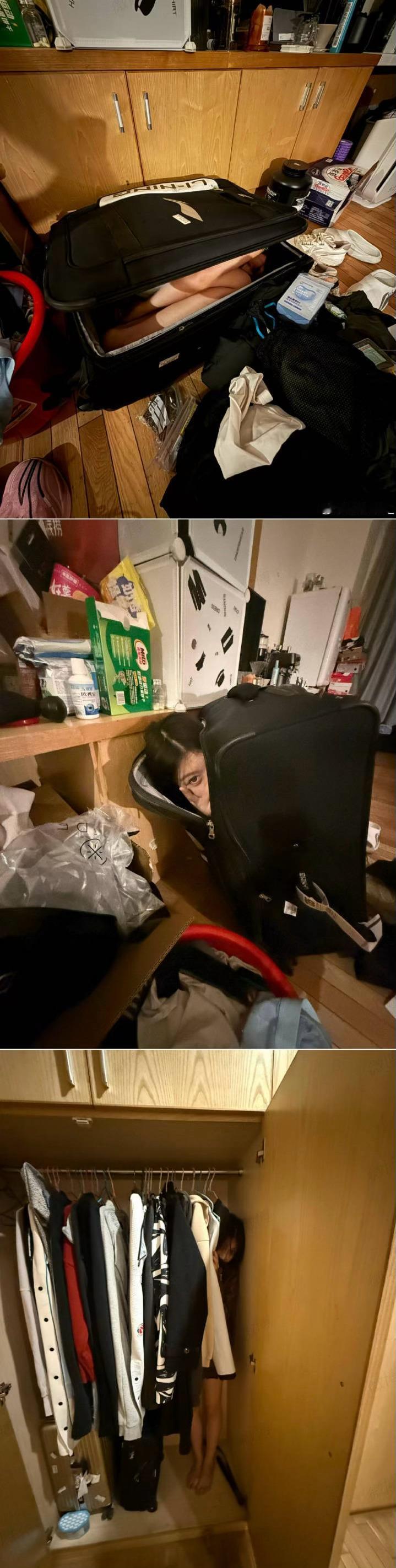 广州龙狮队球员张兴亮将自己的女友装进行李箱里带进宿舍楼俩人学习到凌晨。真的是活久