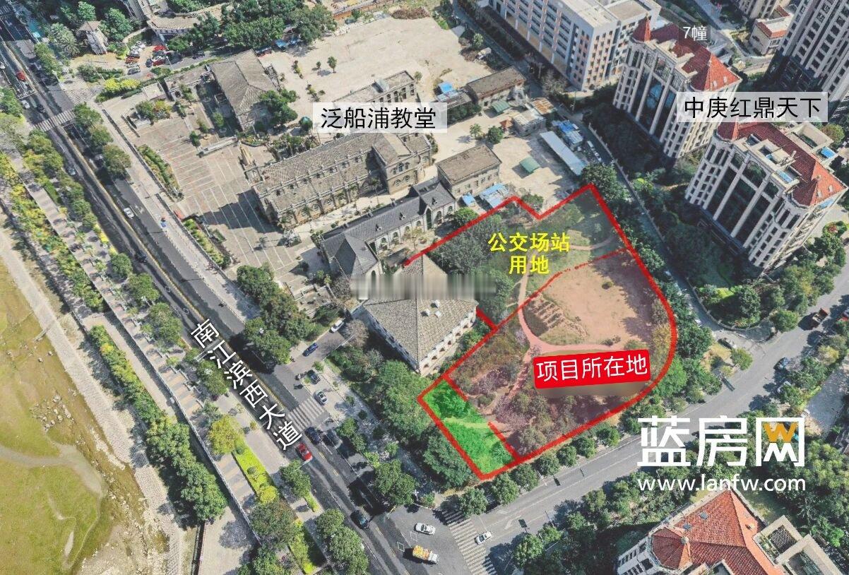 迁建的福州中洲教堂已在南江滨开工建设（图1）项目毗邻知名网红打卡地-泛船浦教堂 