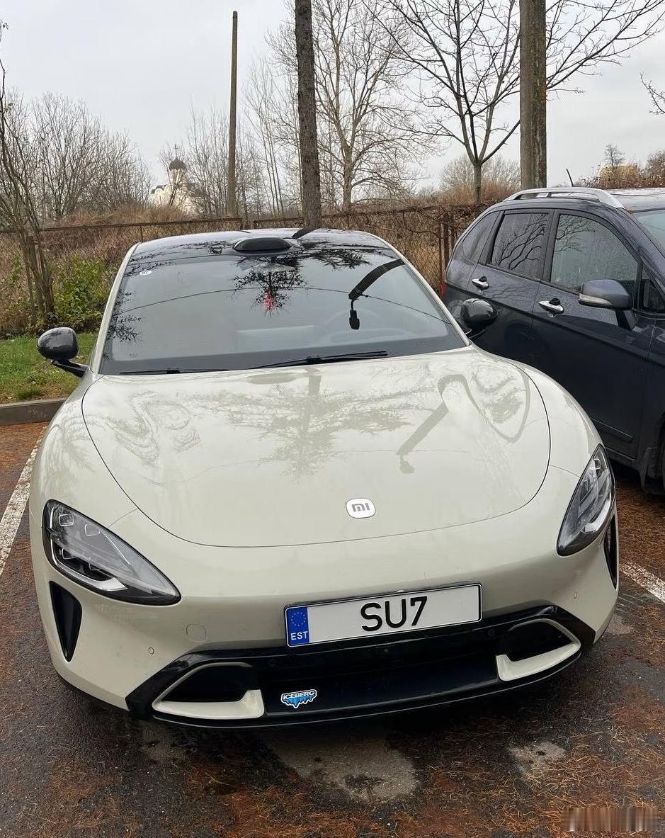 爱沙尼亚🇪🇪的一辆小米SU7，车牌阔以啊 