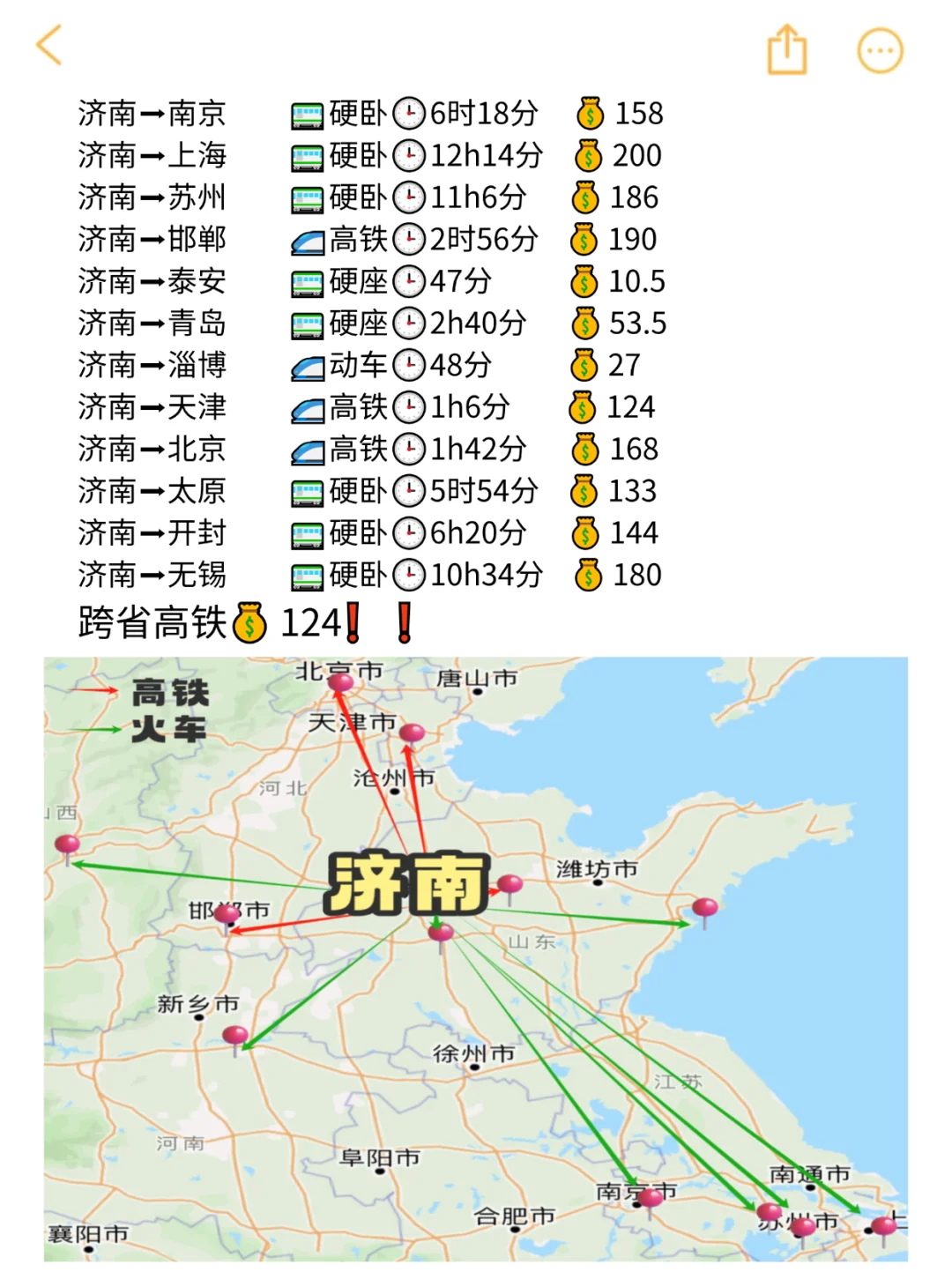 济南出发，200以内直达多个城市流浪！