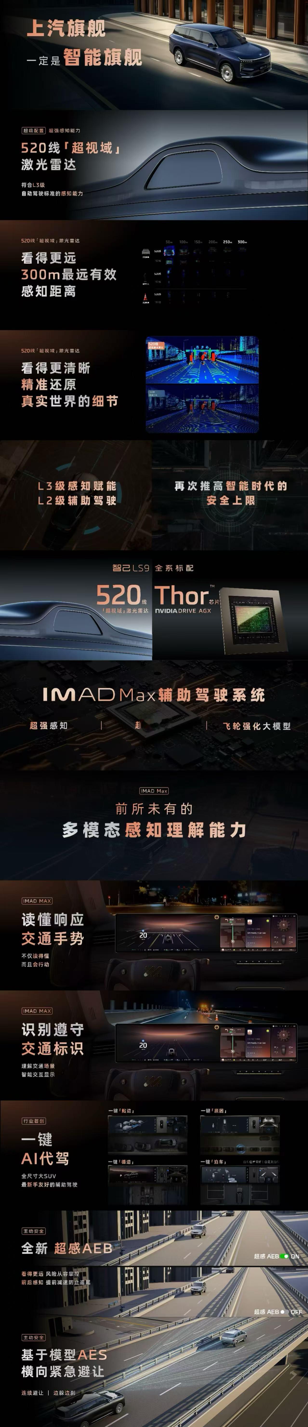 上汽旗舰，一定是智能旗舰1️⃣全系搭载520线超视域激光雷达和700 TOPS超