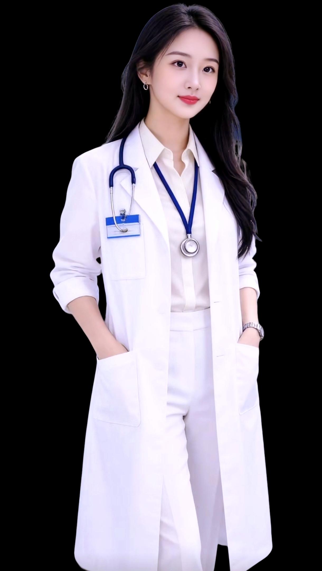温柔医生风，白大褂搭配蓝丝带，专业又优雅！👩‍⚕️💼温柔护士装 白大褂配饰