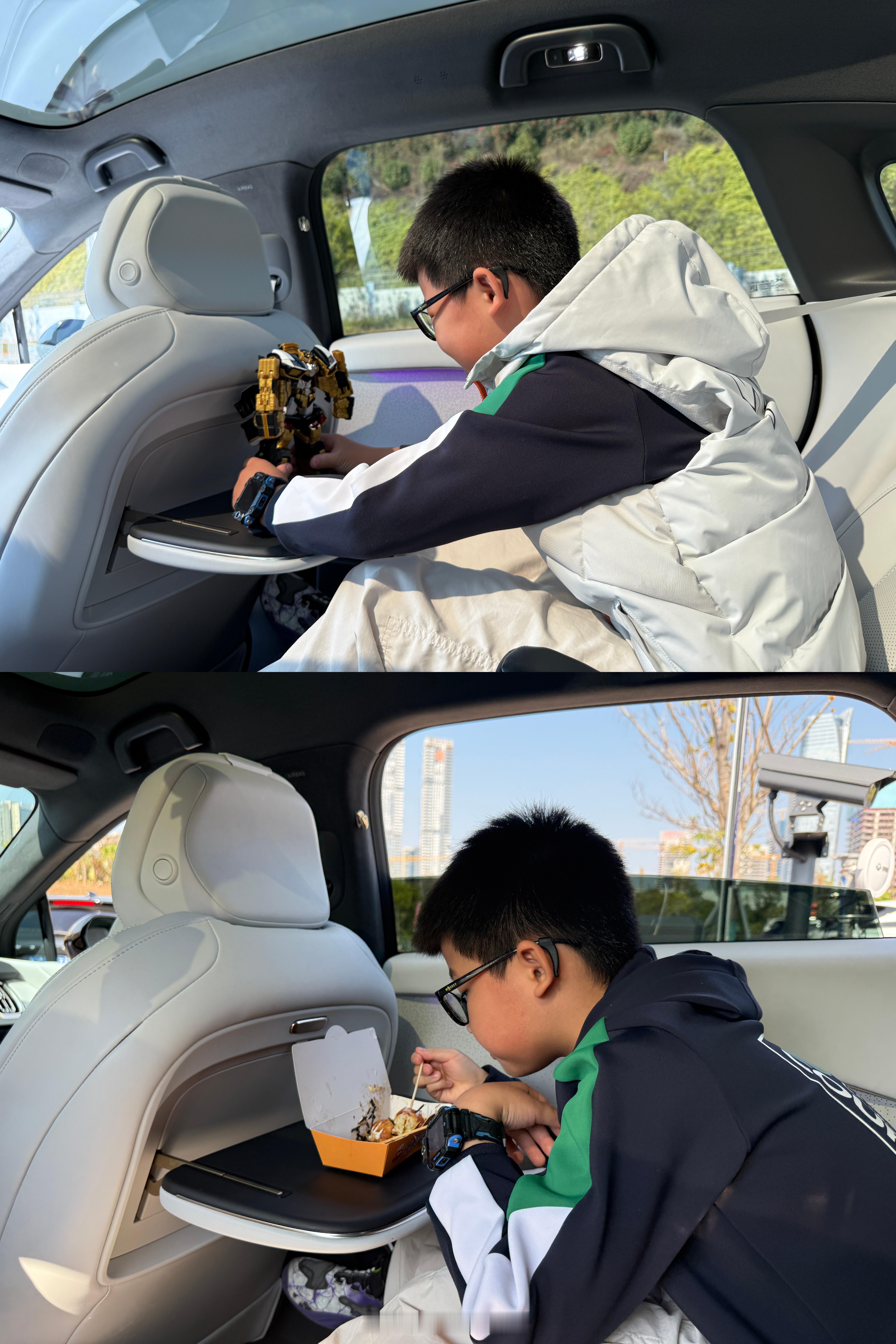 昨日漏发的图，P7+小桌板既是肉肉的玩具台，也是肉肉的临时餐桌他的玩具叫炫卡斗士