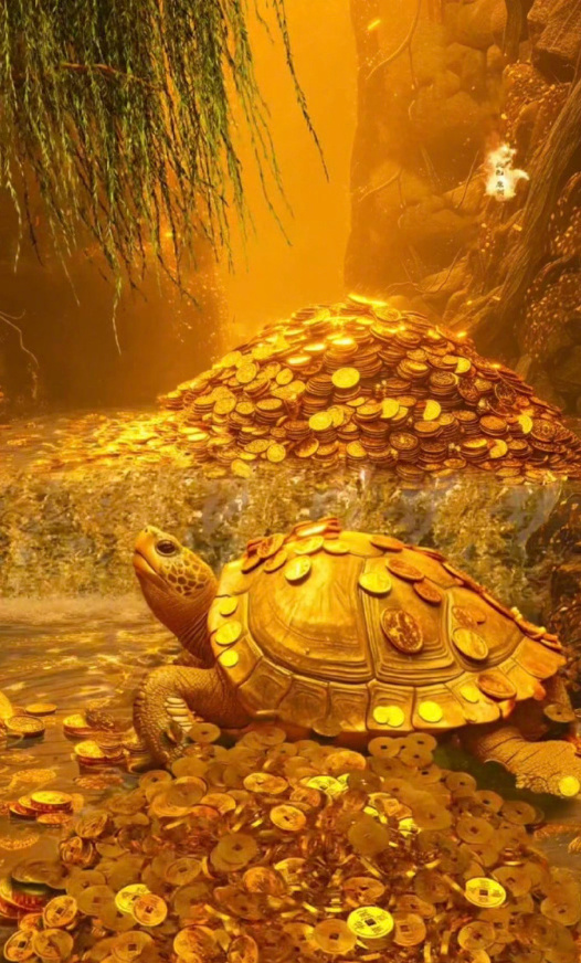 金龟水中游，见者鸿运收，点赞你就旺了👍  