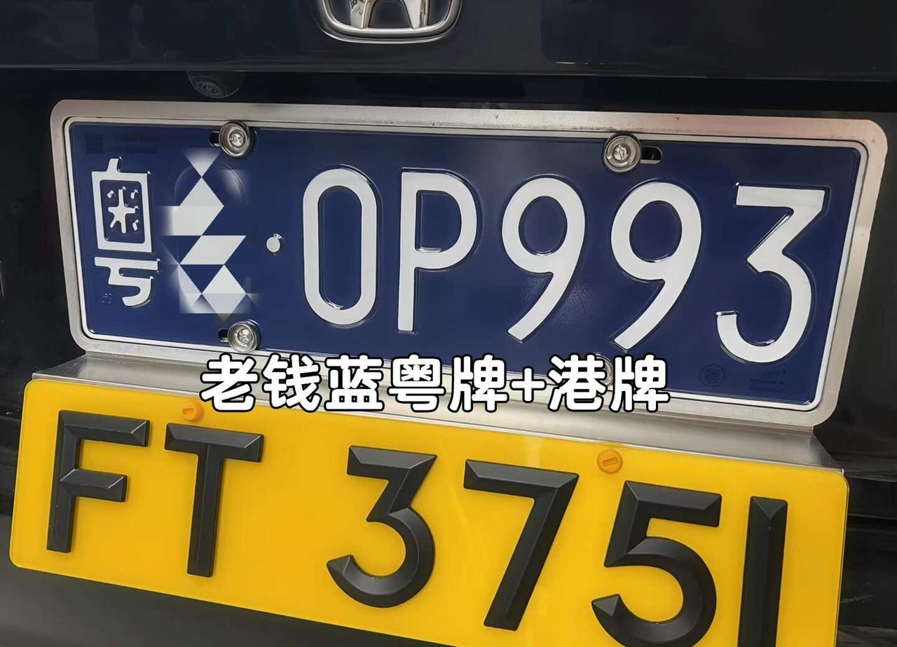 老钱蓝粤牌配港牌最无解了 这你受得了么.粤车南下 车牌 香港牌 老钱蓝牌 FT 