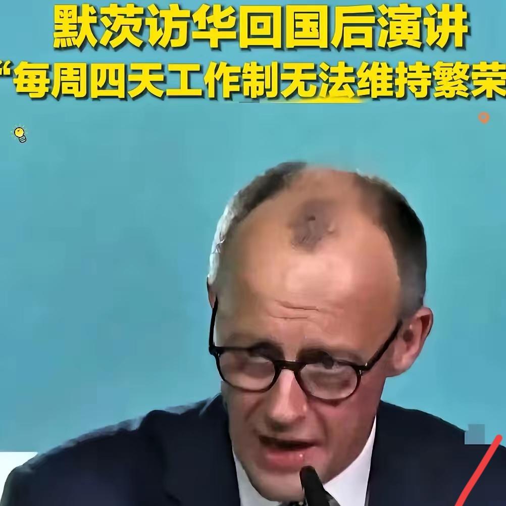 默茨刚回国，就谈到了中国，他在演讲时情绪激动。他说:从中国回来明显感受到了中国人