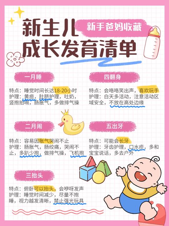 仅作参考｜宝宝生长发育清单