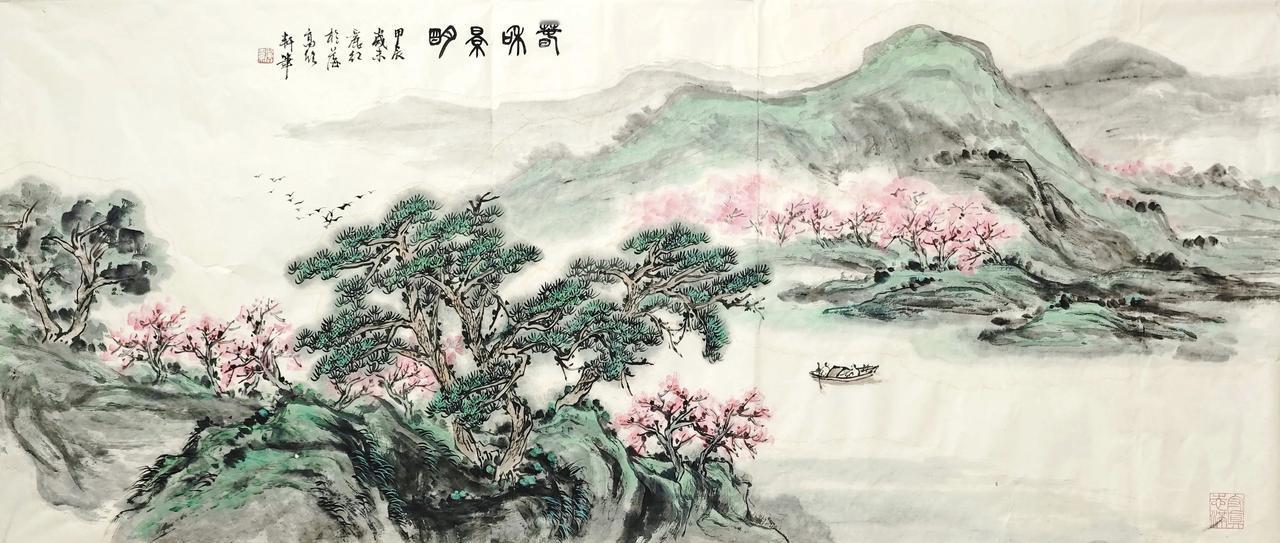 王丽红国画《春和景明图》
冬季的向往，就是春天的来临。
没有阳光的日子，随手画幅