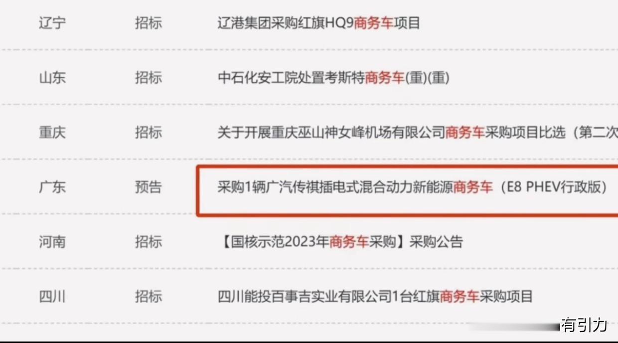 传祺新能源E8的价格11月中旬广州车展才会发布，但铁粉群群友已经转了某采购平台的