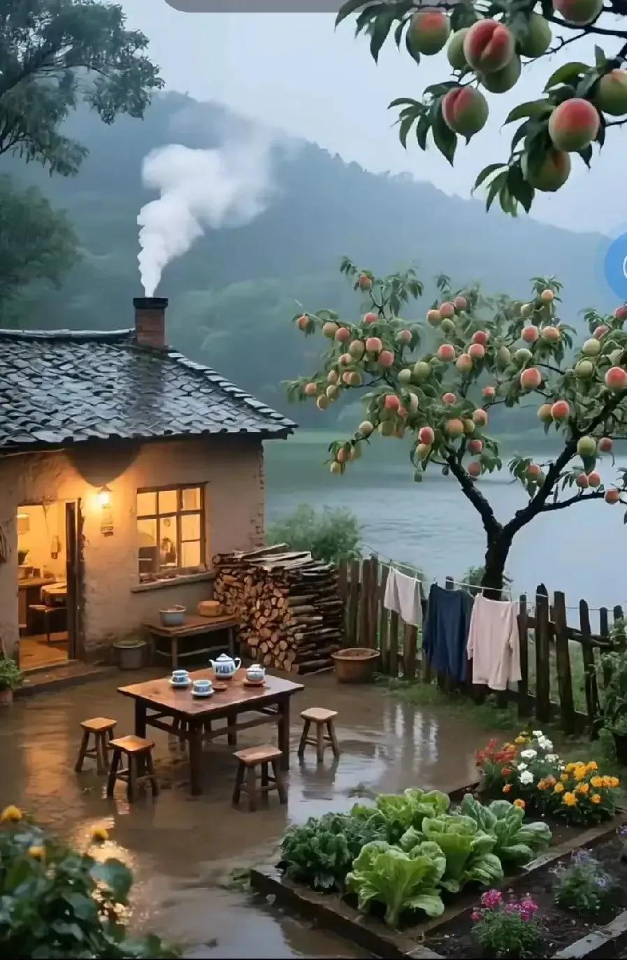 慢品人间烟火色，

多尝世上众亲情。
横批：《火色与亲情》