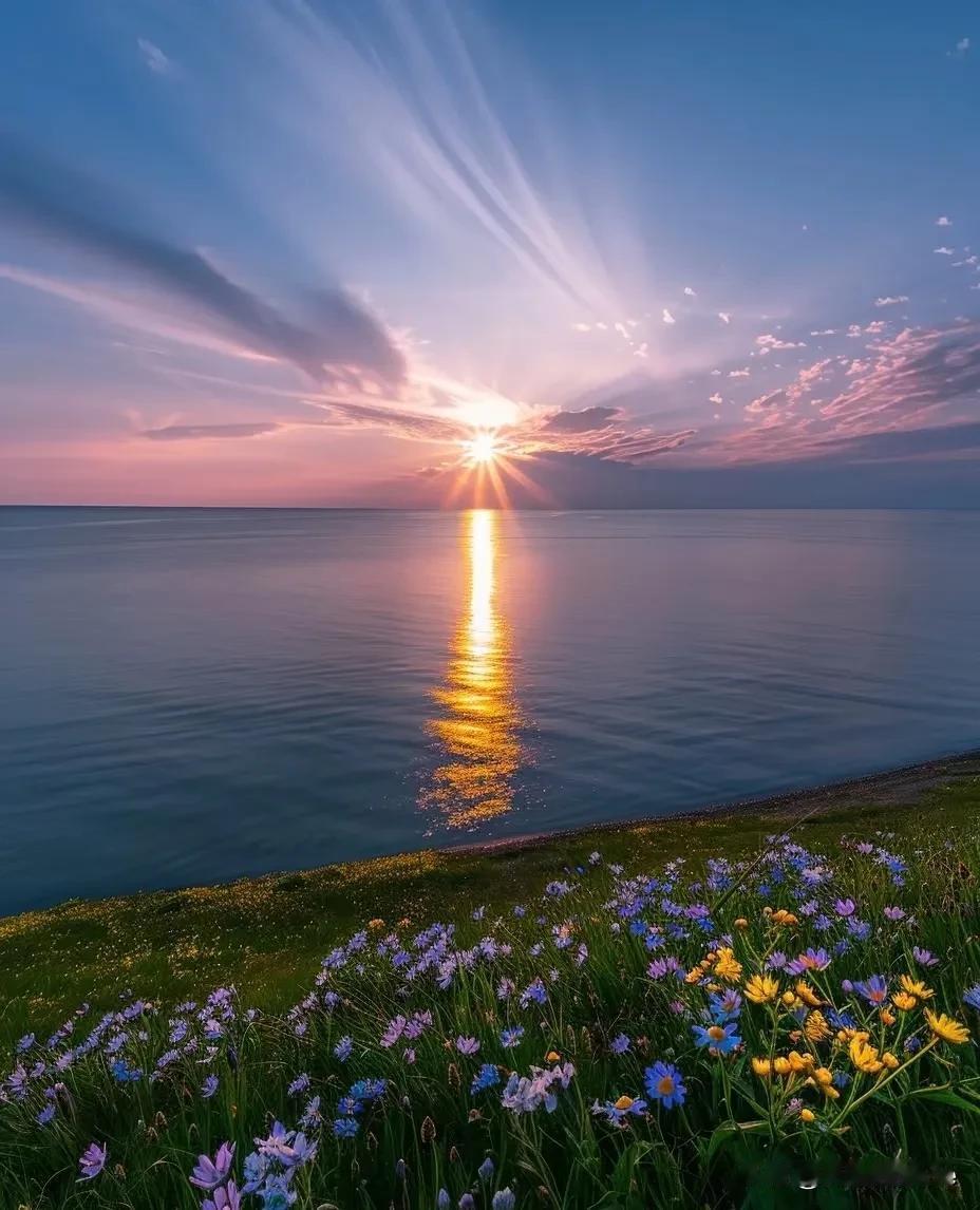 海天一色映夕晖，花影摇曳醉人怀。
风景 随拍春日花朵