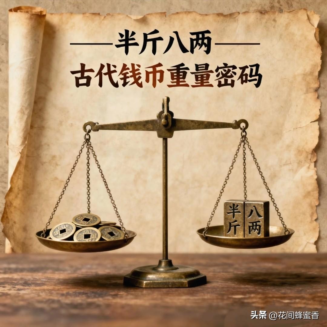 古时候一斤是十六两，所以半斤就是八两。现在一斤改成十两，半斤是五两。
老话“半斤