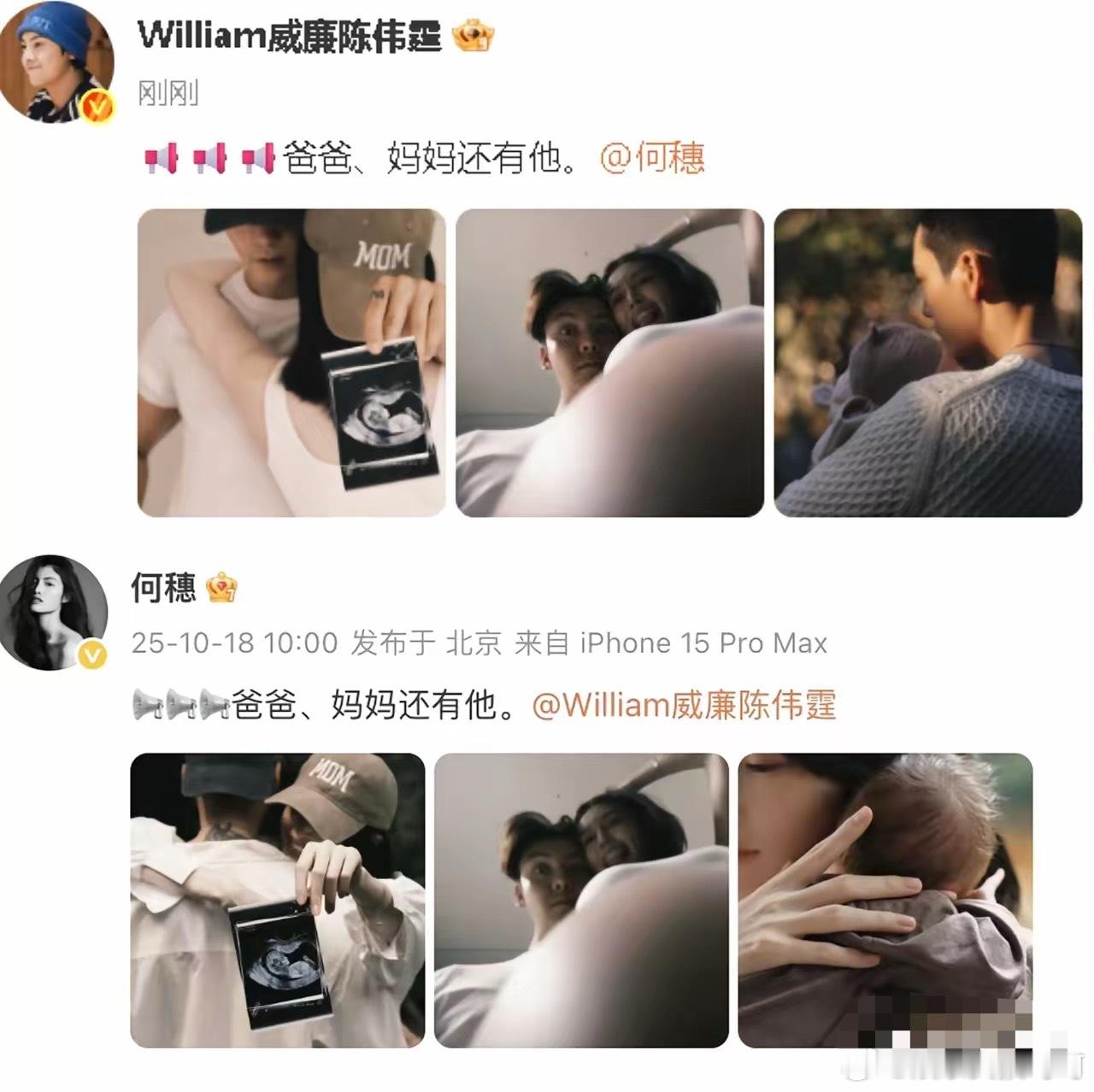 陈伟霆何穗官宣生子陈伟霆和何穗真是不鸣则已一鸣惊人！他俩应该之前被传过绯闻，两人