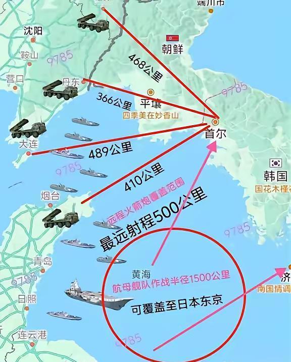 我真不知道韩国人哪里来的勇气来和中国对抗，下面这张图片生动的展示了韩国首尔和中国